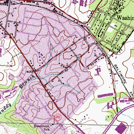 Topographic Map of Oakmont Manor, MD