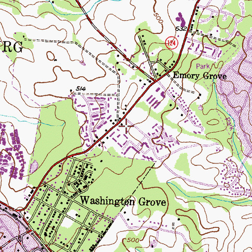 Topographic Map of Washington Square Park, MD