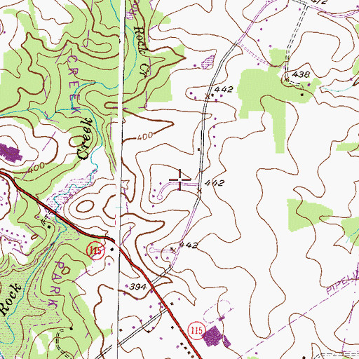 Topographic Map of Bowie Mill Park, MD