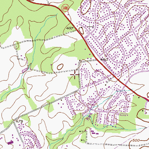 Topographic Map of Briars Acres, MD