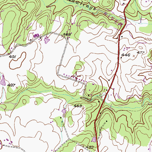 Topographic Map of Brookeville Heights, MD