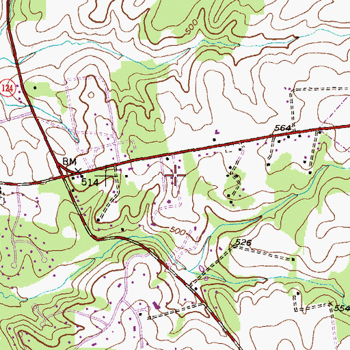 Topographic Map of Burnham Woods, MD