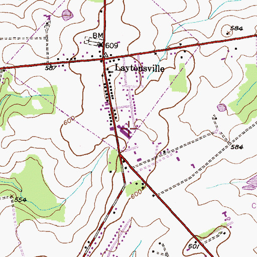 Topographic Map of Laytonsville Elementary School, MD