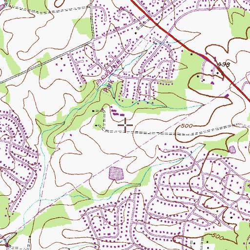 Topographic Map of Olney Oaks, MD