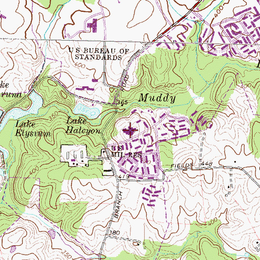 Topographic Map of Fields Road Elementary School, MD