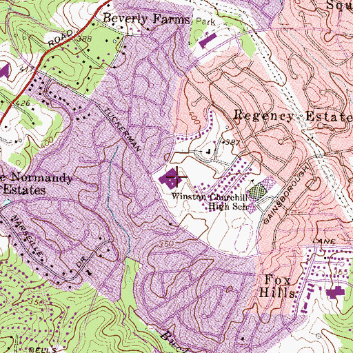 Topographic Map of Herbert Hoover Middle School, MD