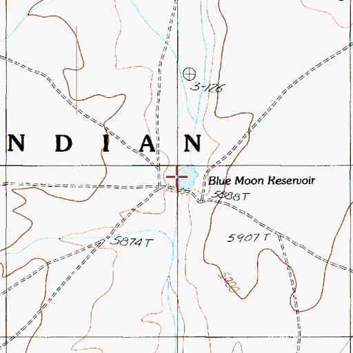 Topographic Map of Blue Moon Reservoir, AZ