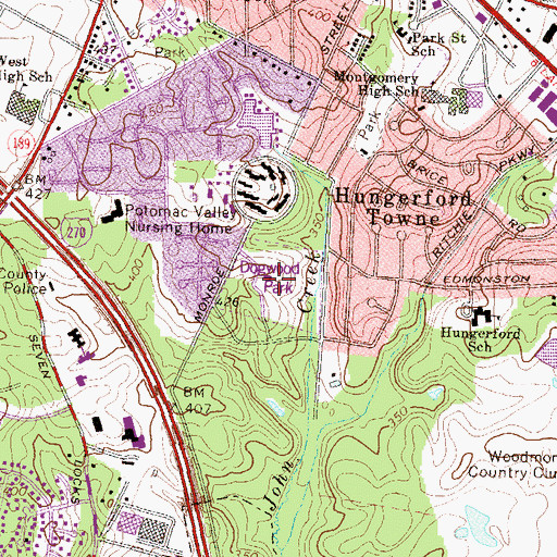 Topographic Map of Dogwood Park, MD