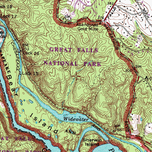 Topographic Map of Gold Mine Trail, MD