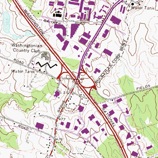 Topographic Map of Interchange 8, MD