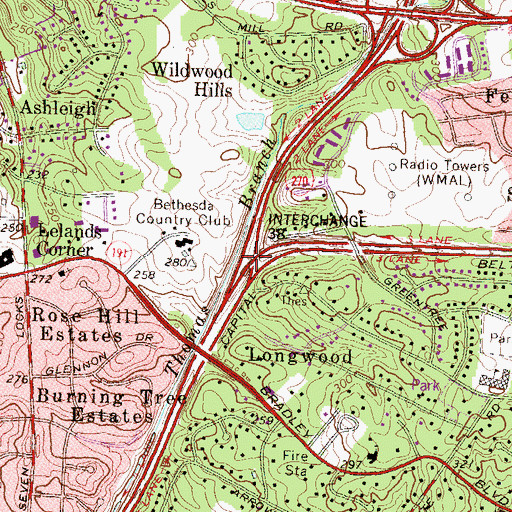 Topographic Map of Interchange 38, MD