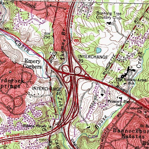 Topographic Map of Interchange 39, MD