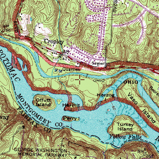 Topographic Map of Marsden Tract, MD