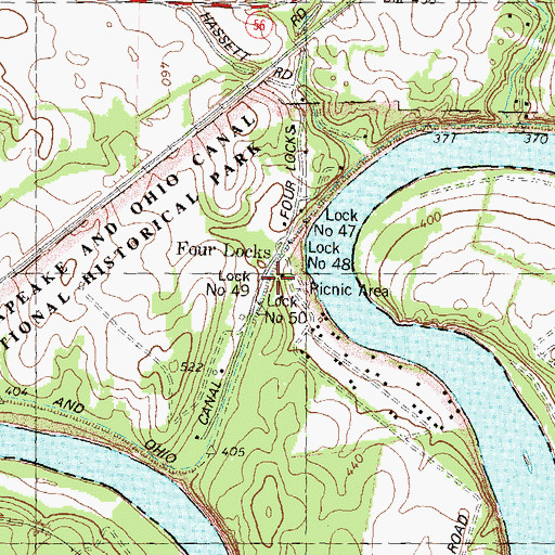 Topographic Map of Lock Number 49, MD