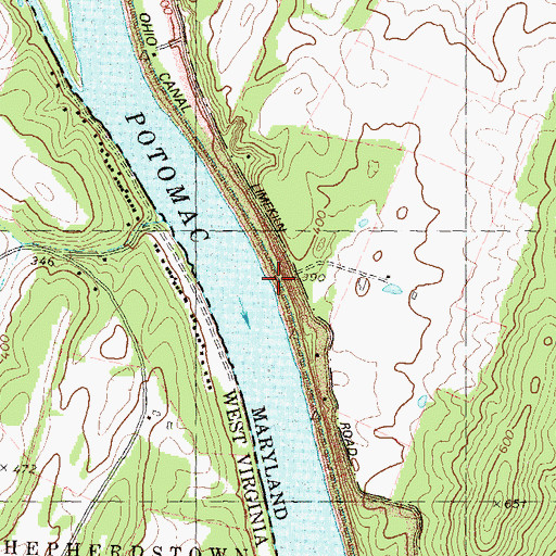 Topographic Map of Wades Landing, MD