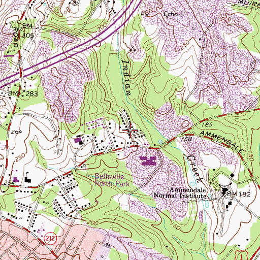 Topographic Map of Rocky Acres, MD