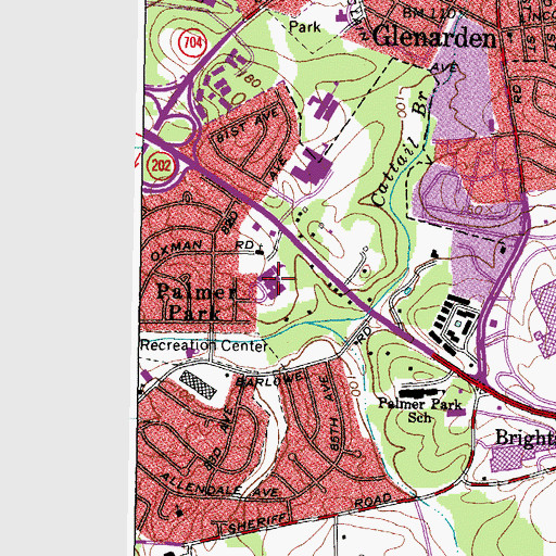 Topographic Map of EXCEL Academy Public Charter School, MD