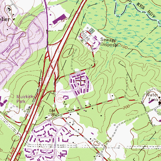 Topographic Map of Pheasant Run, MD