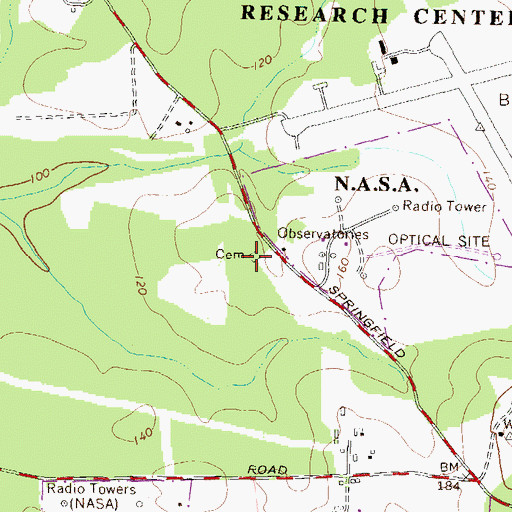 Topographic Map of Pleasant Grove Cemetery, MD