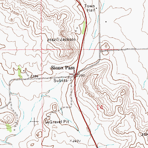 Topographic Map of Sioux Pass Post Office (historical), MT