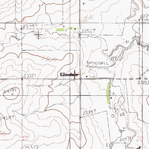 Topographic Map of Elmdale Post Office (historical), MT