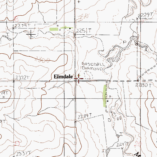 Topographic Map of Elmdale School (historical), MT