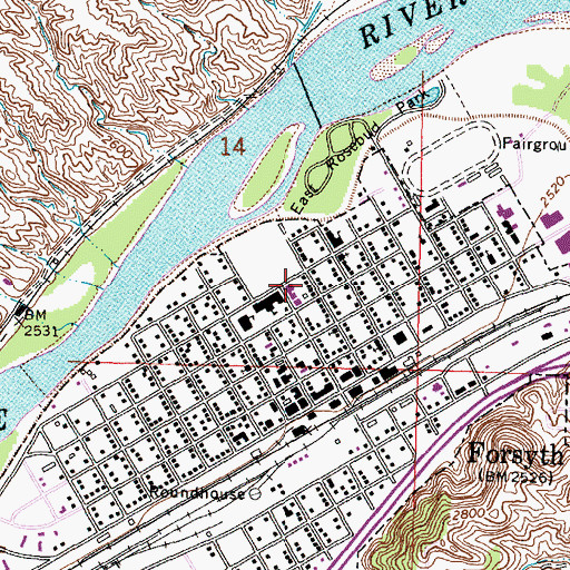 Topographic Map of Marceys Park, MT