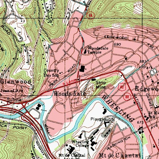 Topographic Map of Vance Memorial Presbyterian Church, WV