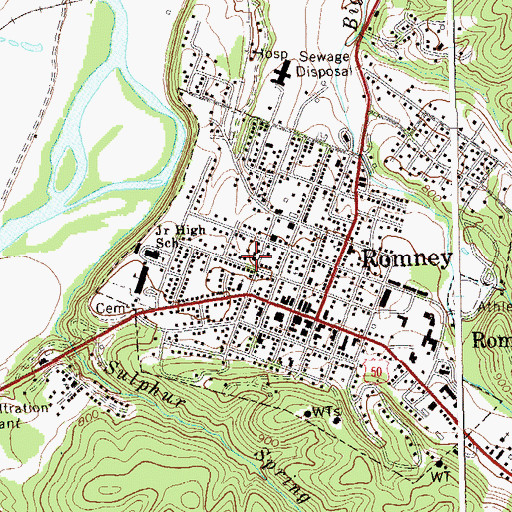 Topographic Map of Romney Christian Church, WV