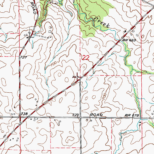 Topographic Map of Hollenback School (historical), IL
