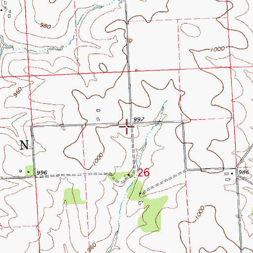 Topographic Map of Pepoon School (historical), IL