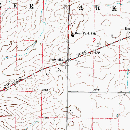 Topographic Map of Bunker Hill School (historical), IL