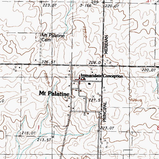 Topographic Map of Immaculate Conception Church, IL