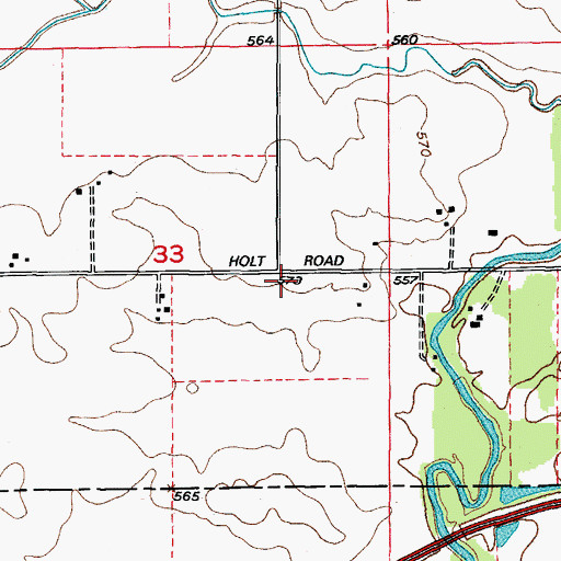 Topographic Map of Henderson School (historical), IL