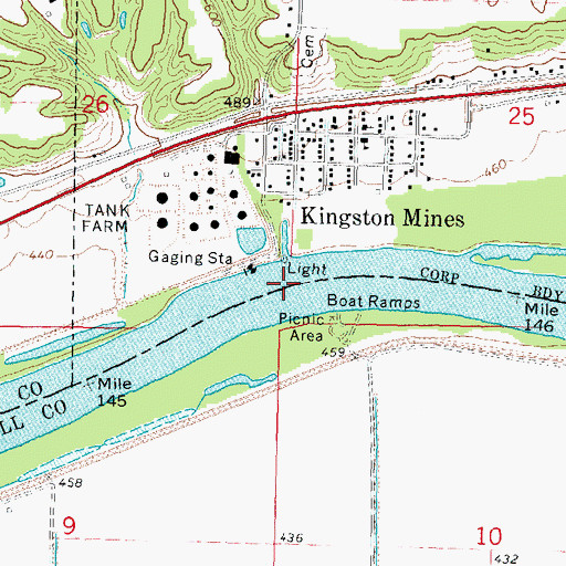 Topographic Map of Kingston Ferry (historical), IL