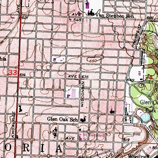 Topographic Map of North Peoria, IL