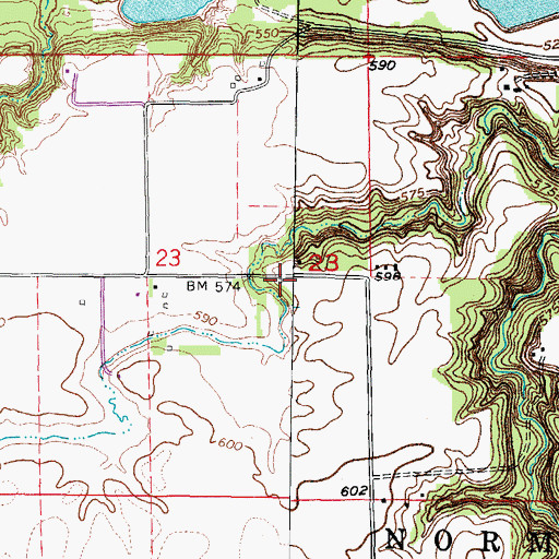 Topographic Map of Hull School (historical), IL