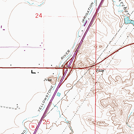 Topographic Map of Interchange 141, MT