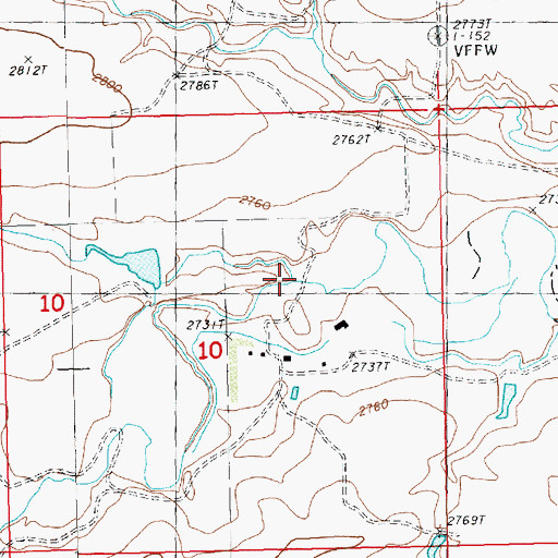 Topographic Map of Canati Coulee, MT