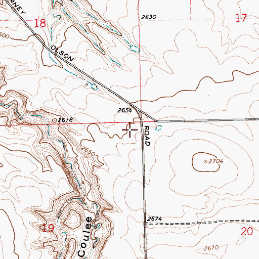 Topographic Map of Six Mile School (historical), MT
