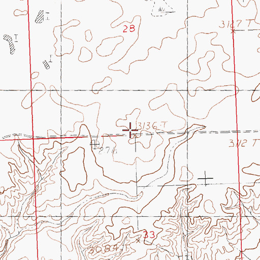 Topographic Map of Trudeau School (historical), MT