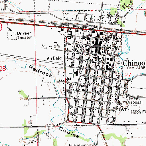 Topographic Map of Meadowlark Elementary School, MT