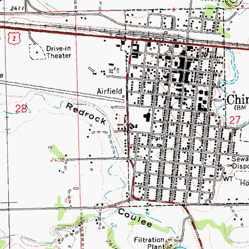 Topographic Map of Saint Gabriels Catholic Church, MT