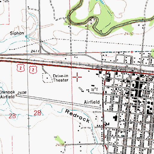 Topographic Map of Blaine County Fairgrounds, MT