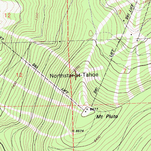 Topographic Map of Northstar-at-Tahoe, CA