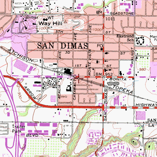 Topographic Map of Rhoads Park, CA