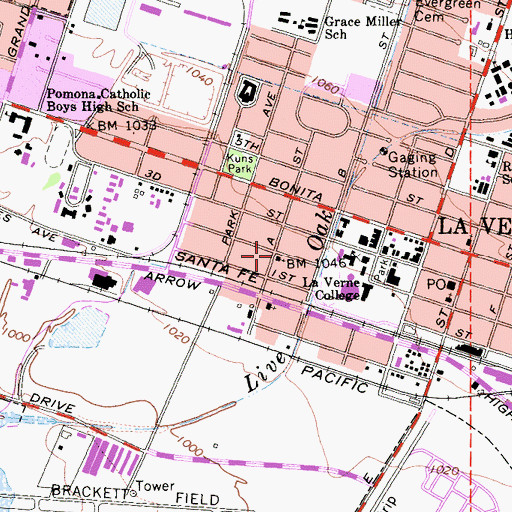 Topographic Map of Saint Lukes Anglican Catholic Church, CA