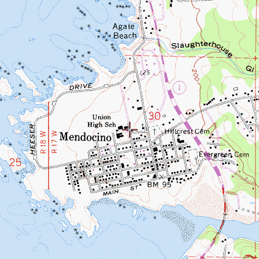 Topographic Map of Saint Anthony Catholic Church, CA