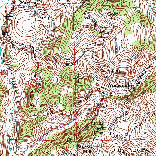 Topographic Map of Blanche Mine, CO