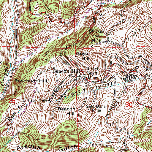 Topographic Map of Chance of Ninety-four Mine, CO